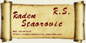 Raden Staorović vizit kartica